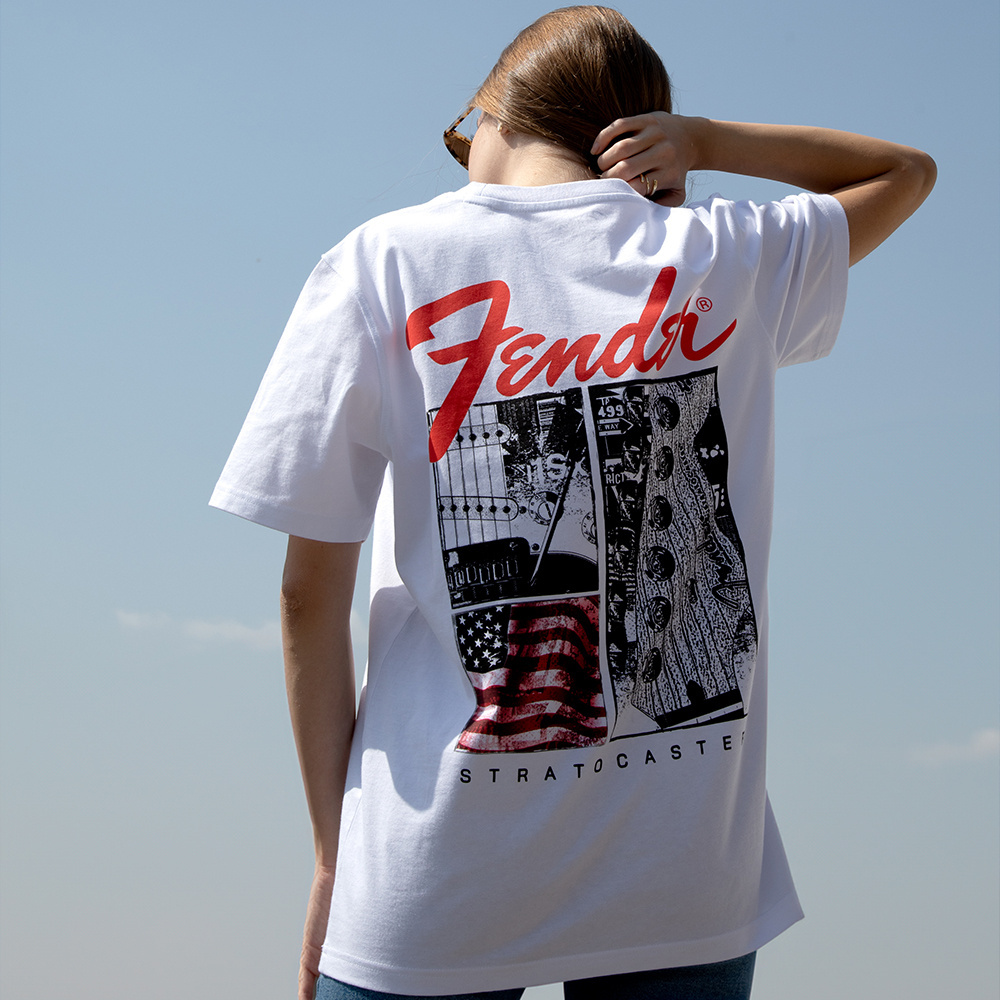 FENDER® Stratocaster Beyaz T-Shirt Fiyatı, Özellikleri | ZUHAL